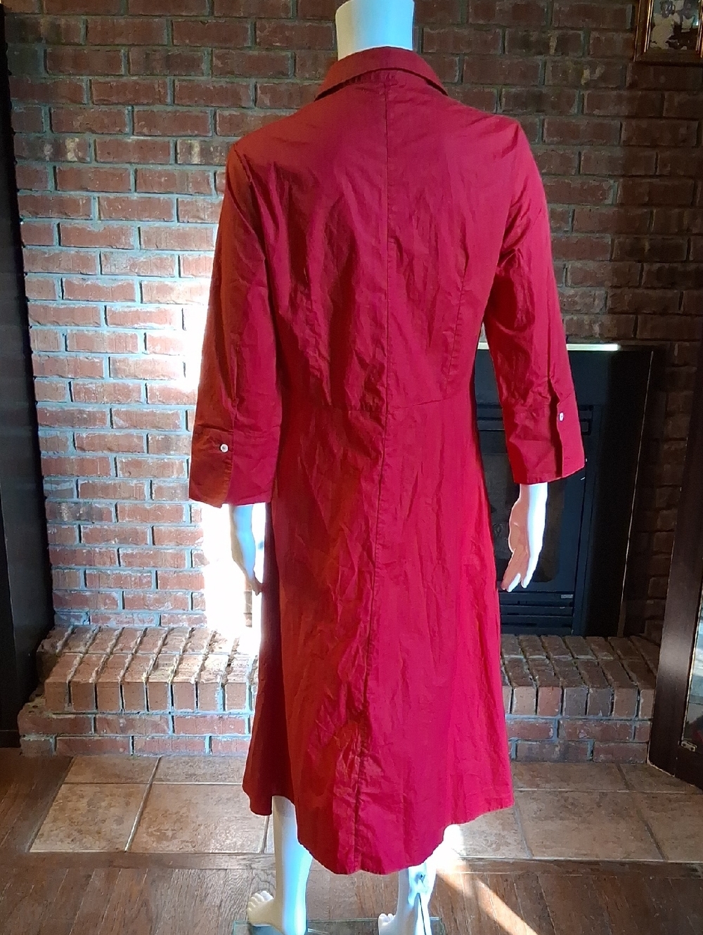Rosso35 Red Button-Front Maxi Shirt Dress - Picture 2 of 7